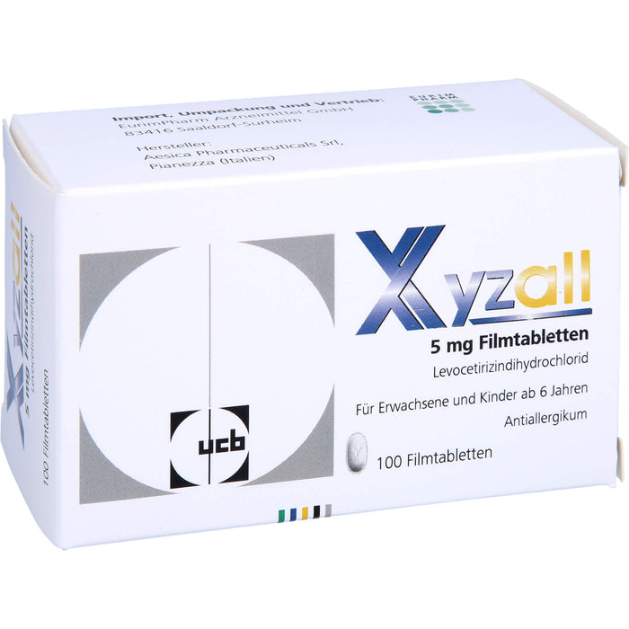 Xyzall 5 mg Filmtabletten Antiallergikum, 100 pc Tablettes