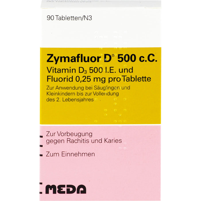 Zymafluor D 500 c.C. Tabletten zur Vorbeugung gegen Rachitis und Karies, 90 pcs. Tablets