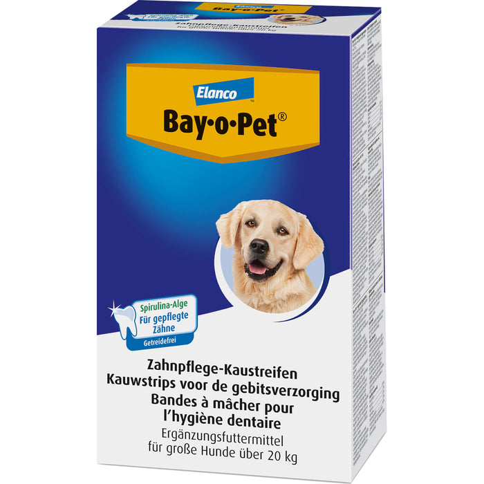 Elanco Bay-o-Pet Zahnpflege-Kaustreifen zur Zahnsteinprophylaxe bei großen Hunden, 140 g Chew