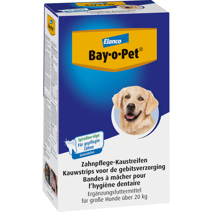 Elanco Bay-o-Pet Zahnpflege-Kaustreifen zur Zahnsteinprophylaxe bei großen Hunden, 140 g Chew