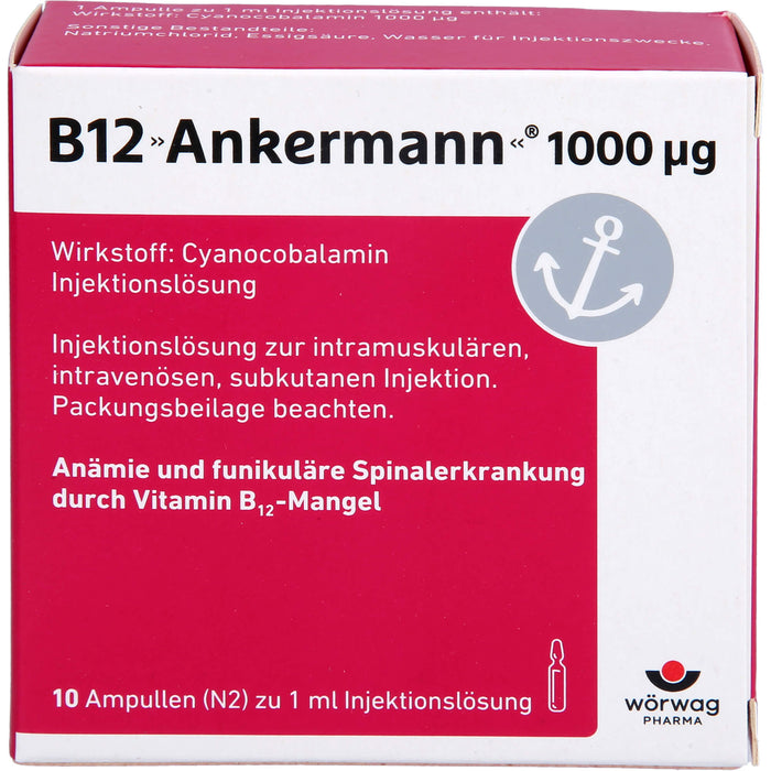 B12 Ankermann 1000 µg Ampullen, 10 pc Ampoules