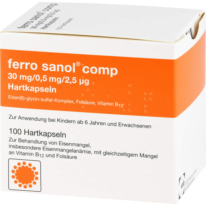 Ferro Sanol comp 30mg/0,5mg/2,5µg Hartkapseln bei Eisenmangel, 100 St. Kapseln