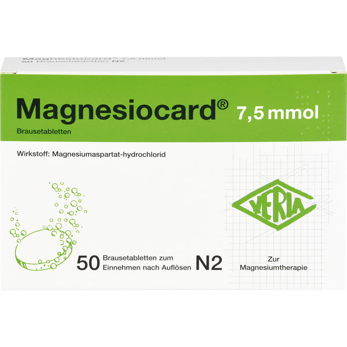 VERLA Magnesiocard 7,5 mmol Brausetabletten, 50 pc Comprimés effervescents