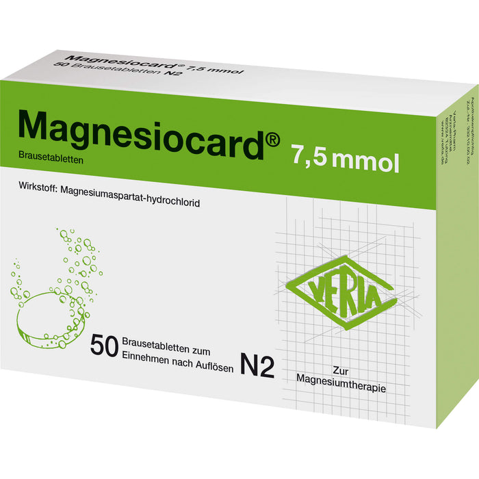 VERLA Magnesiocard 7,5 mmol Brausetabletten, 50 St. Brausetabletten