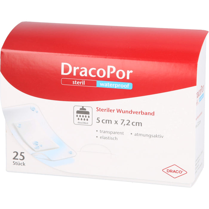 DracoPor Waterproof Wundverband steril 7,2 x 5 cm, 25 St. Wundauflagen