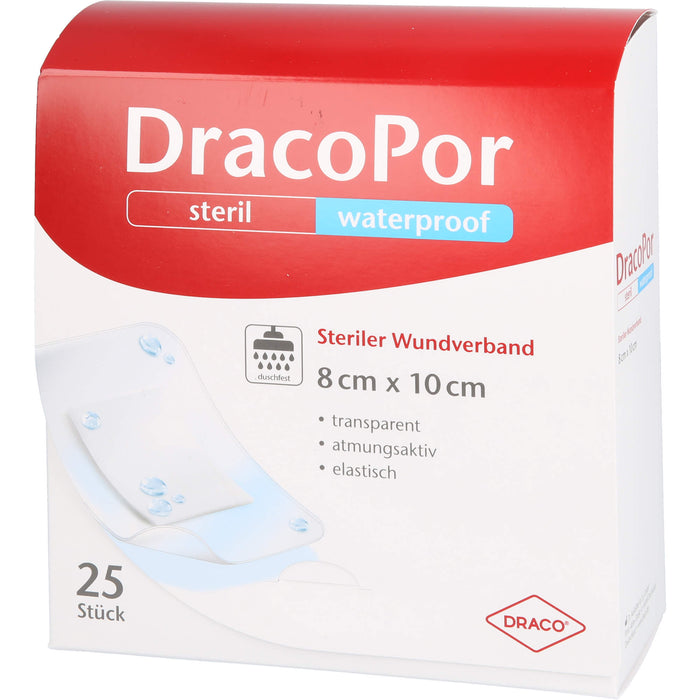 DracoPor waterproof 8 cm x 10 cm steriler Wundverband, 25 pcs. Wound dressings