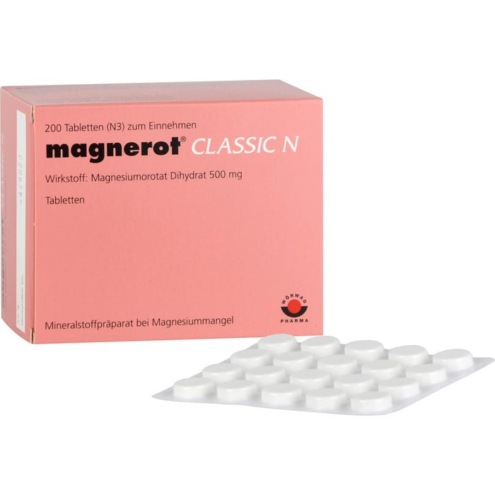 magnerot Classic N Tabletten bei Magnesiummangel, 200 pc Tablettes