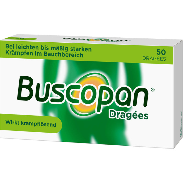 Buscopan Dragées wirkt krampflösend Original Sanofi-Aventis, 50 pc Tablettes