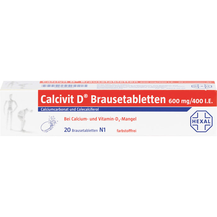 Calcivit D Brausetabletten 600 mg/400 I.E., 20 pc Tablettes