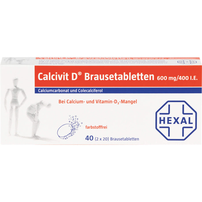 Calcivit D Brausetabletten 600 mg/400 I.E., 40 pc Tablettes