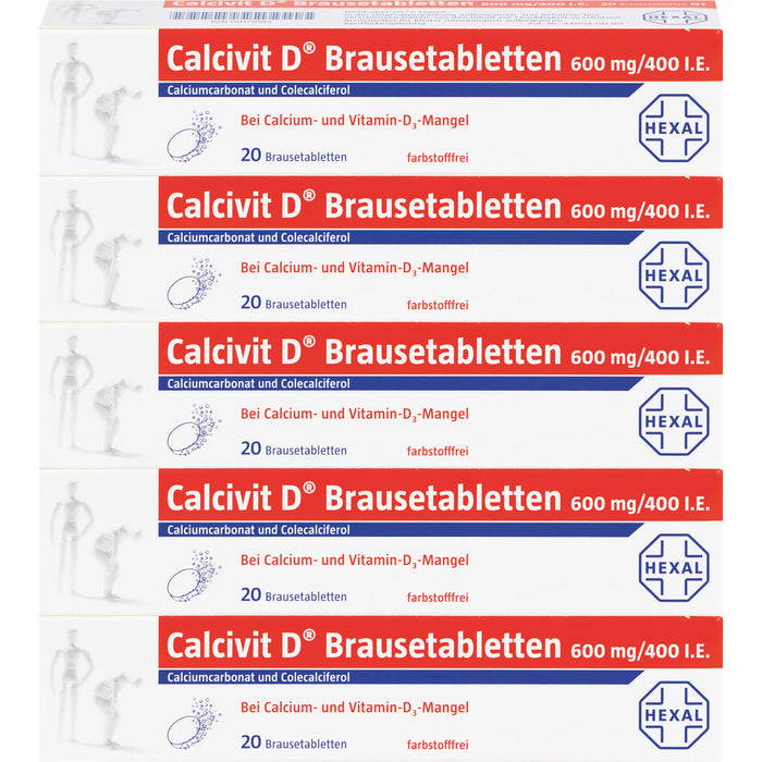 Calcivit D Brausetabletten 600 mg/400 I.E., 100 pc Tablettes