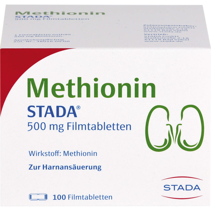 Methionin STADA 500 mg Filmtabletten zur Harnansäuerung, 100 pc Tablettes