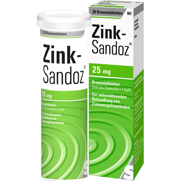 Zink-Sandoz 25 mg Brausetabletten, 20 pc Tablettes