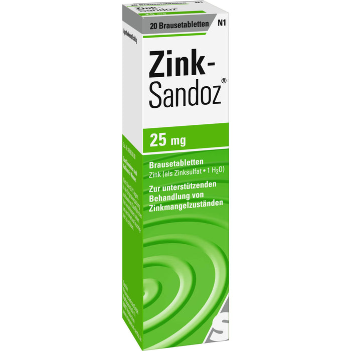 Zink-Sandoz 25 mg Brausetabletten, 20 pc Tablettes