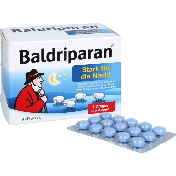 Baldriparan stark für die Nacht Dragees, 90 pc Tablettes