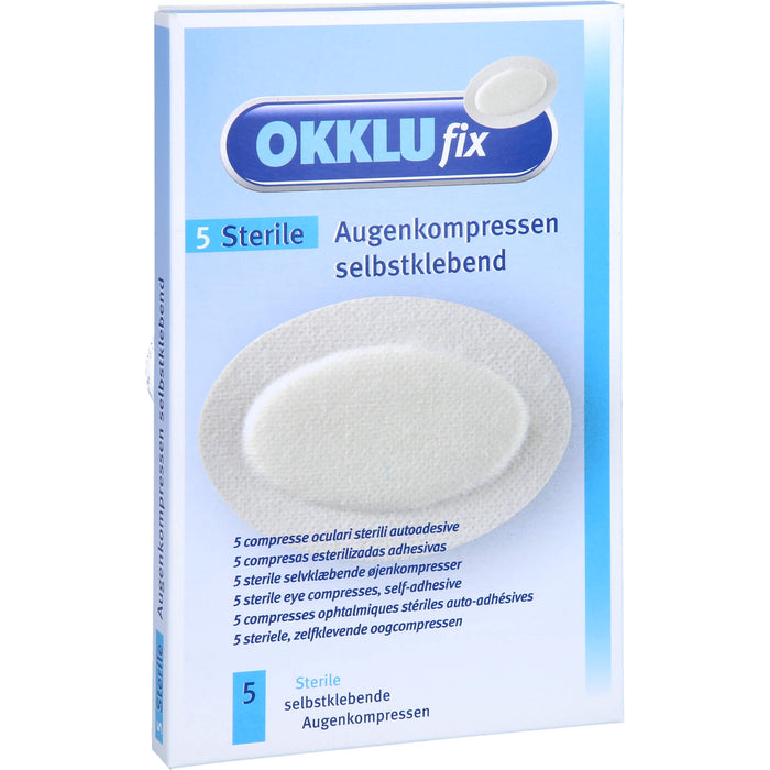 Okklufix steril Augenkompresse selbstklebend, 5 pcs. Compresses