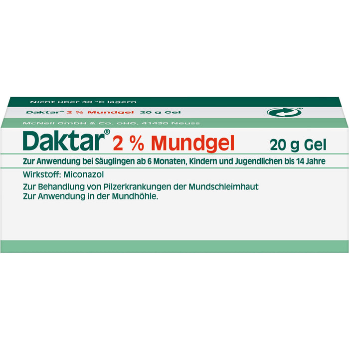 Daktar 2 % Mundgel bei Pilzerkrankungen der Mundschleimhaut, 20 g Gel