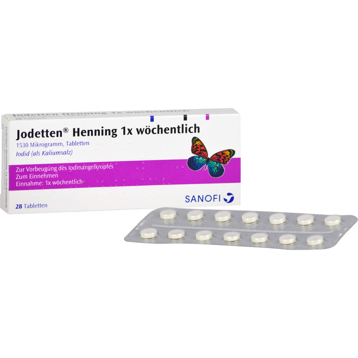 Jodetten Henning 1x wöchentlich 1530 Mikrogramm Tabletten, 28 pc Tablettes