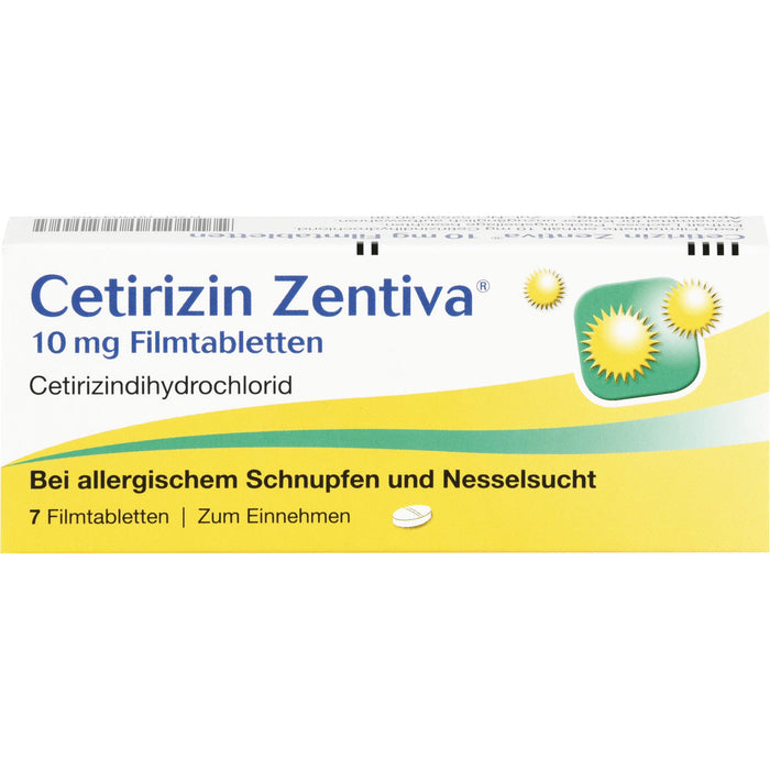 Cetirizin Zentiva 10 mg Filmtabletten bei Allergien, 7 pcs. Tablets