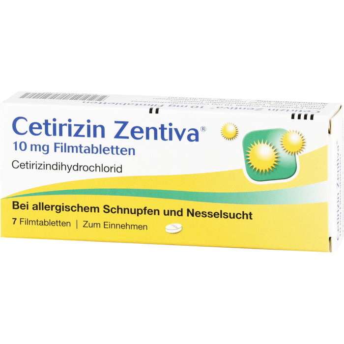 Cetirizin Zentiva 10 mg Filmtabletten bei Allergien, 7 pcs. Tablets