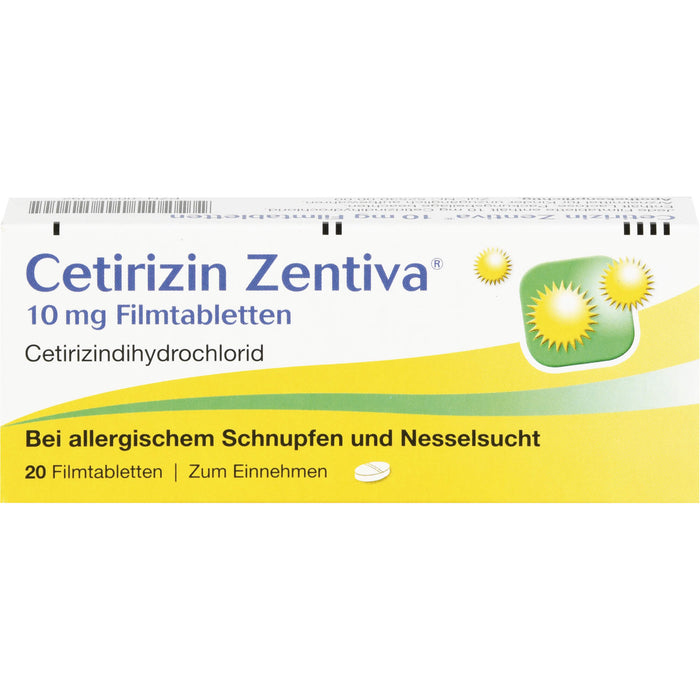 Cetirizin Zentiva 10 mg Filmtabletten, 20 pcs. Tablets