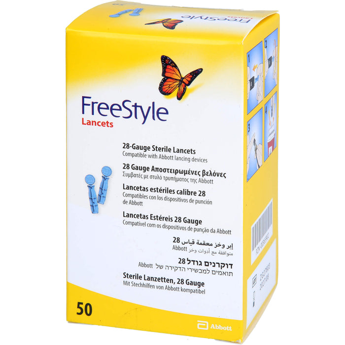 FreeStyle sterile Lanzetten, 28 Gauge mit Stechhilfen von Abbott kompatibel, 50 pcs. Accessory