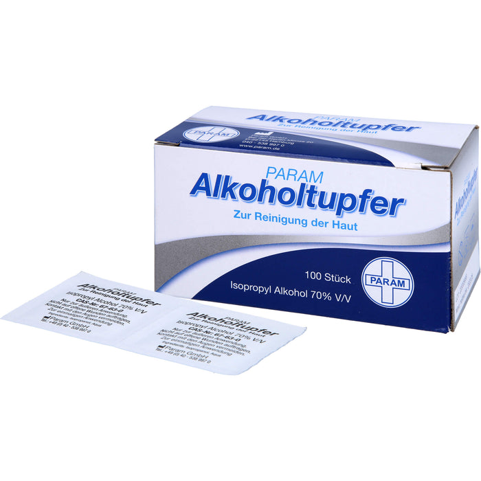 PARAM Alkoholtupfer zur Reinigung der Haut, 100 pc Écouvillon