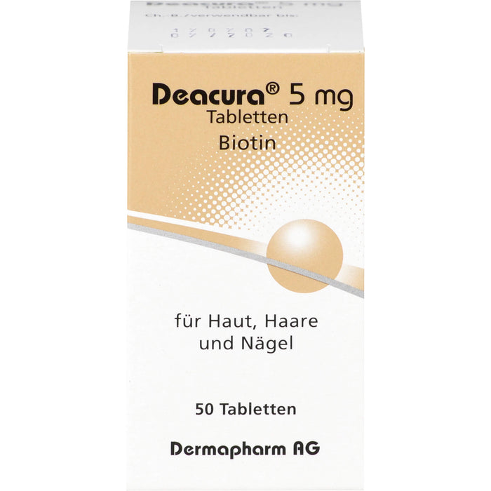 DEACURA 5 mg Tabletten für Haut, Haare und Nägel, 50 pc Tablettes