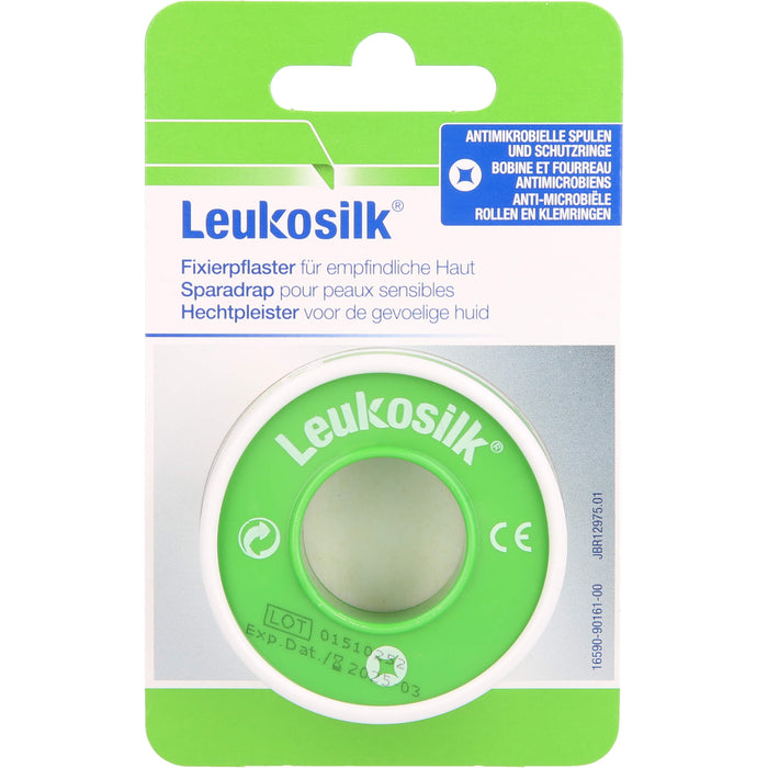 Leukosilk 1,25 cm x 5 m Fixierpflaster für empfindliche Haut, 1 pc Pansement