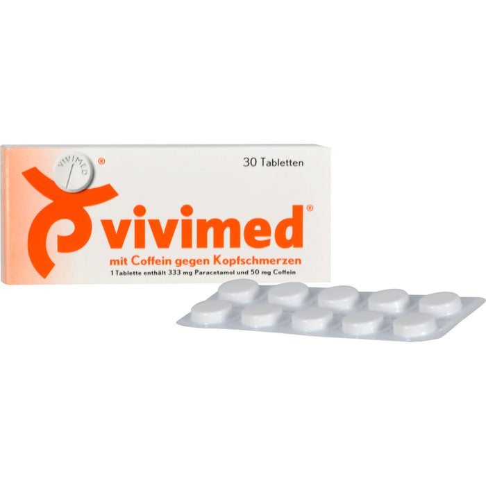 vivimed mit Coffein gegen Kopfschmerzen Tabletten, 30 St. Tabletten