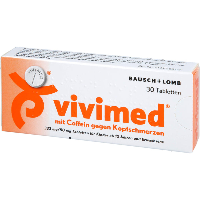 vivimed mit Coffein gegen Kopfschmerzen Tabletten, 30 St. Tabletten