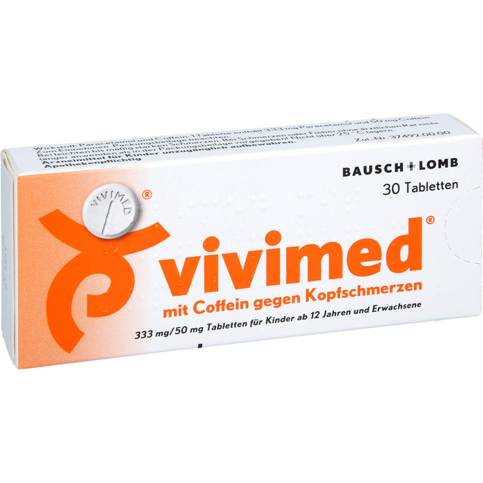 vivimed mit Coffein gegen Kopfschmerzen Tabletten, 30 pcs. Tablets