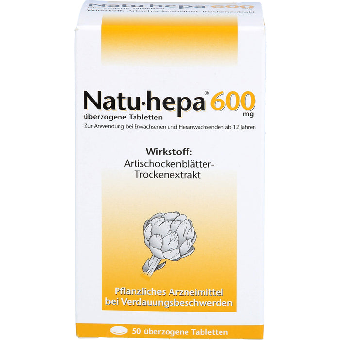 Natu-hepa 600 mg Tabletten bei Verdauungsbeschwerden, 50 pcs. Tablets