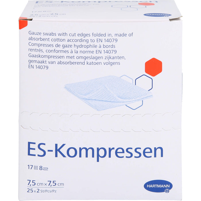 ES-KOMPRESSEN steril 7,5x7,5cm 8f, 25X2 St KOM