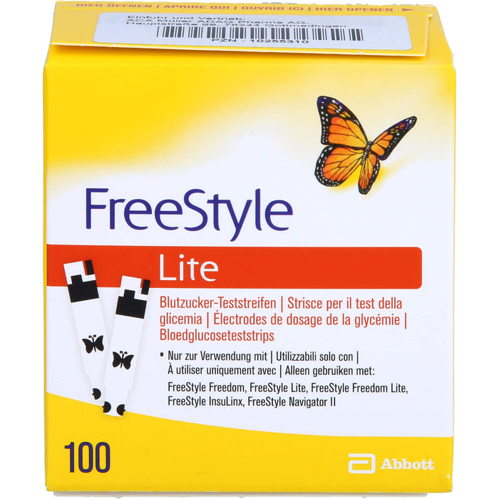 FreeStyle lite Blutzucker-Teststreifen, 100 pc Bandelettes réactives