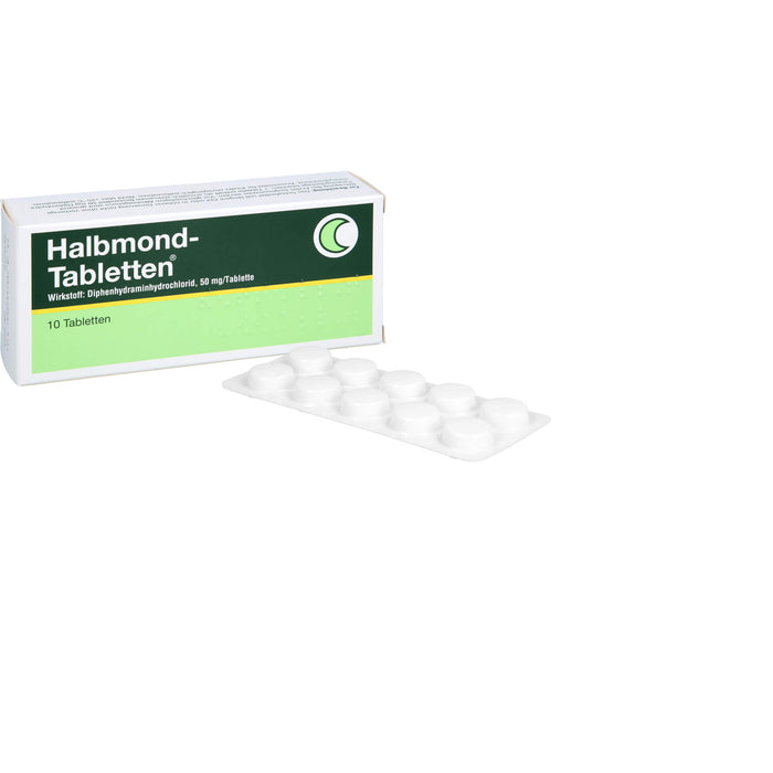 Halbmond-Tabletten 50 mg zur Kurzzeitbehandlung von Schlafstörungen, 10 pc Tablettes