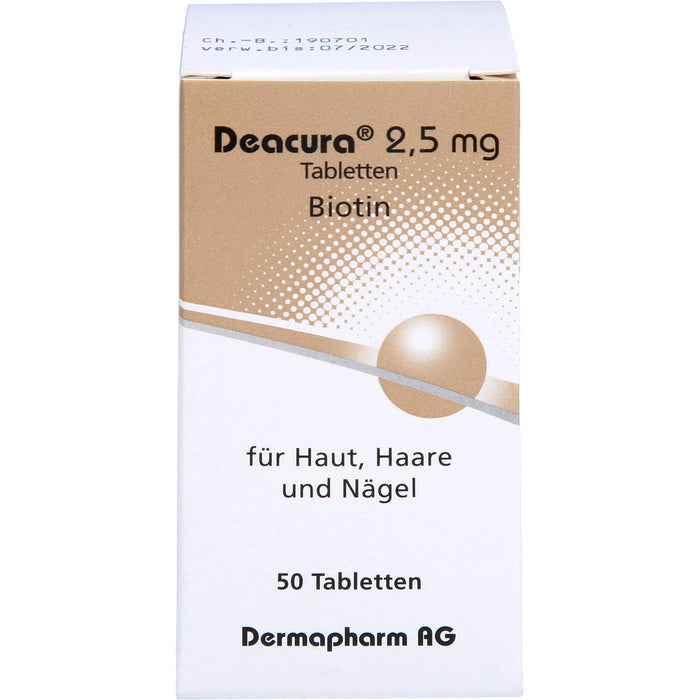 Deacura 2,5 mg Tabletten für Haut, Haare und Nägel, 50 St. Tabletten