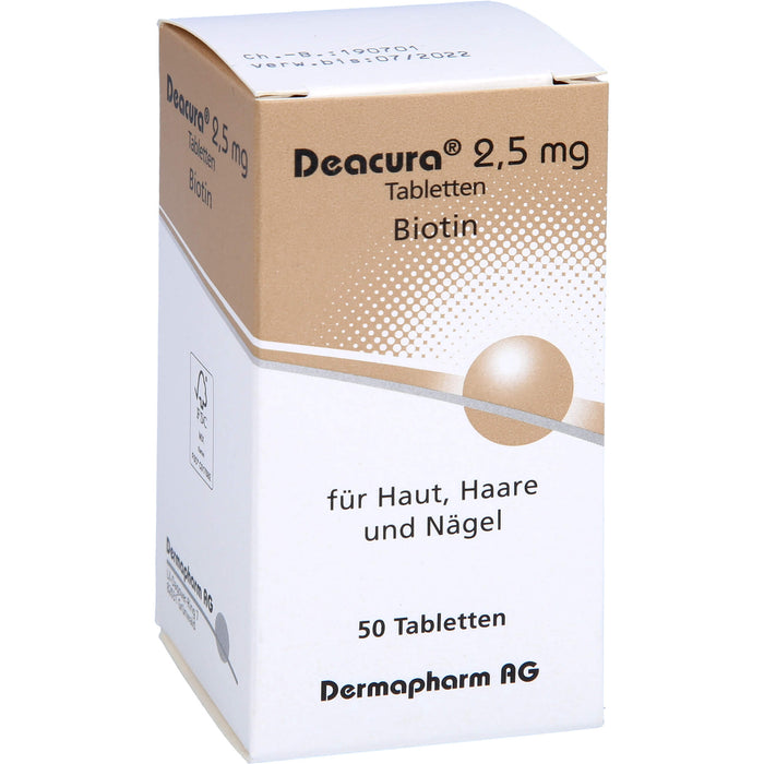 Deacura 2,5 mg Tabletten für Haut, Haare und Nägel, 50 St. Tabletten