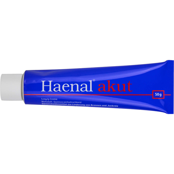 Haenal akut Creme Hämorrhoidenmittel  zur Linderung von Brennen und Juckreiz, 50 g Cream