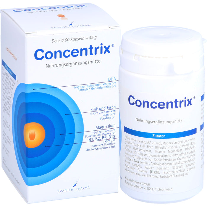 Concentrix Kapseln für Konzentration und Aufmerksamkeit, 60 pc Capsules