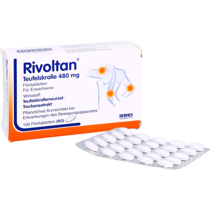 Rivoltan Teufelskralle 480 mg Filmtabletten bei Erkrankungen des Bewegungsapparates, 100 pcs. Tablets