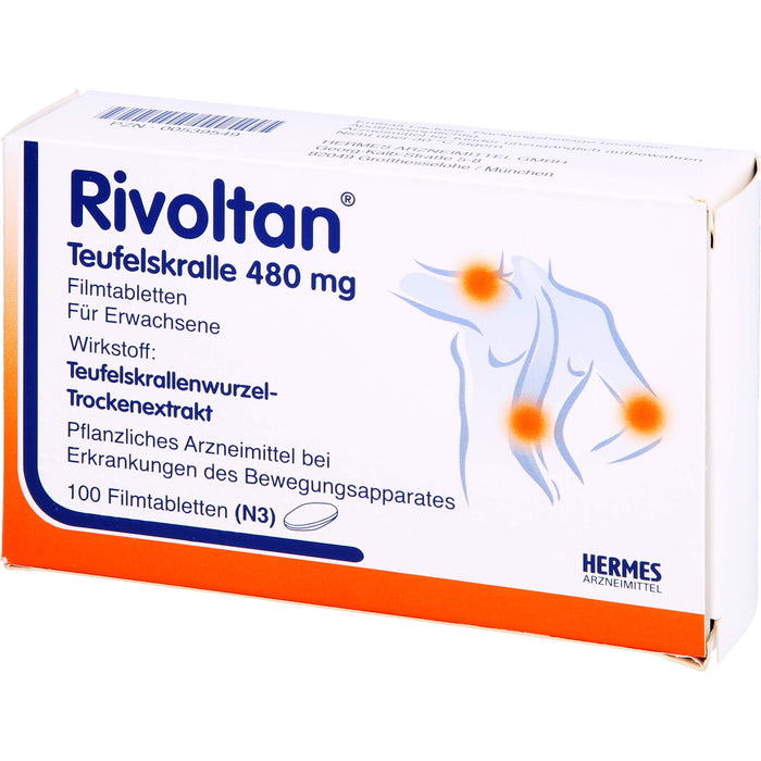 Rivoltan Teufelskralle 480 mg Filmtabletten bei Erkrankungen des Bewegungsapparates, 100 pcs. Tablets