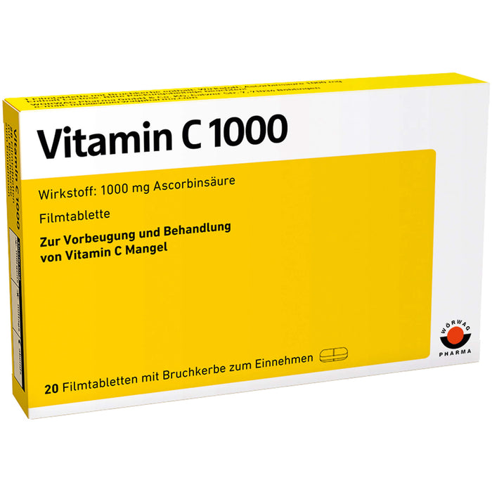 WÖRWAG Pharma Vitamin C 1000 Filmtabletten, 20 pc Tablettes