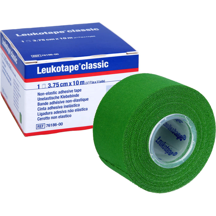 Leukotape classic 3,75 cm x 10 m grün unelastisches Tape, 1 pc Bandage