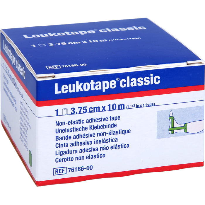 Leukotape classic 3,75 cm x 10 m grün unelastisches Tape, 1 pcs. Bandage