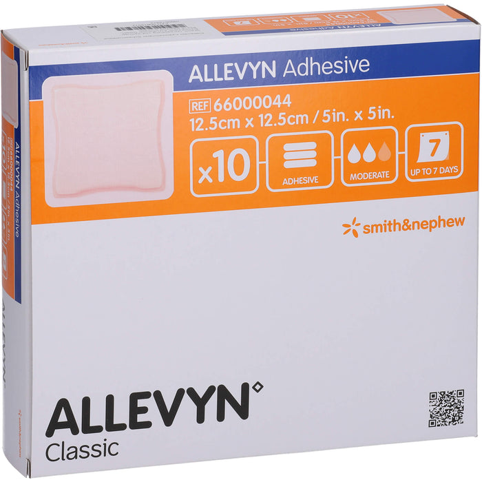 ALLEVYN Adhesive 12,5x12,5 cm haftende Wundauflage, 10 St VER