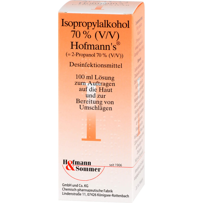 Isopropylalkohol 70% (V/V) Hofmann´s Desinfektionsmittel, 100 ml Solution