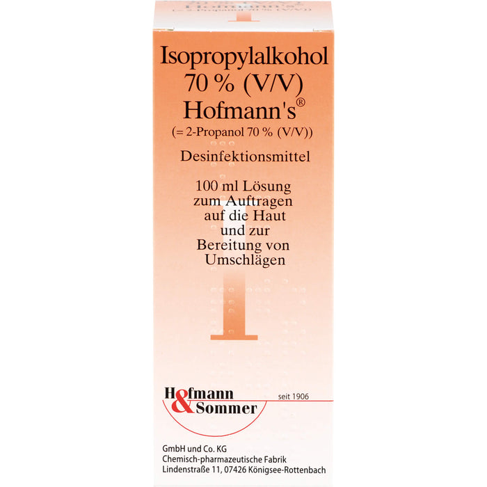 Isopropylalkohol 70% (V/V) Hofmann´s Desinfektionsmittel, 100 ml Lösung