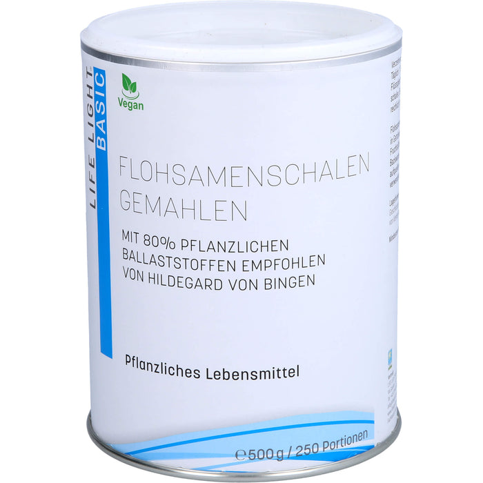 LIFE LIGHT Flohsamenschalen gemahlen, 500 g Schalen