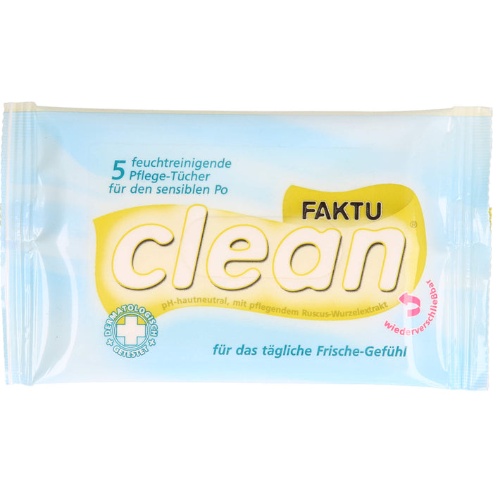 FAKTU Clean 5 feuchtreinigende Pflege-Tücher für den sensiblen Po für das tägliche Frische-Gefühl, 5 pc Tissus